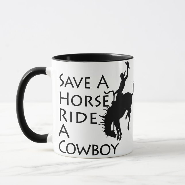 Mug Sauvez un tour de cheval un cowboy (Gauche)