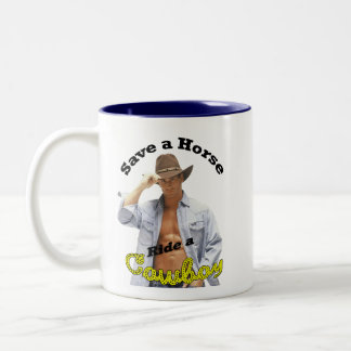 Mug: Save a Horse Ride a Cowboy Two-Tone Coffee Mug