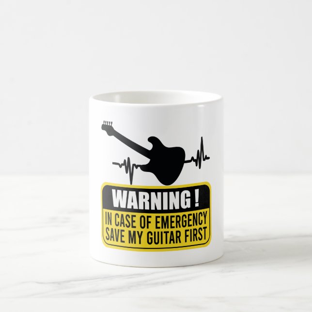 Mug Save My Guitar First - Funny Guitarist Cadeau  (Centre)