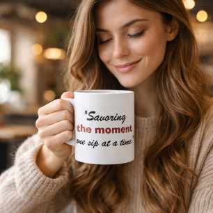 Mug Savourer le moment, une gorgée à la fois.