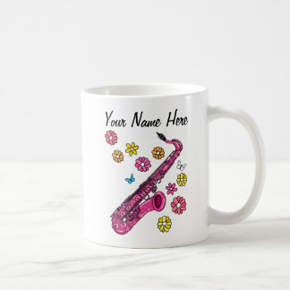 Mug Saxophone floral Saxophoniste musicien personnalis