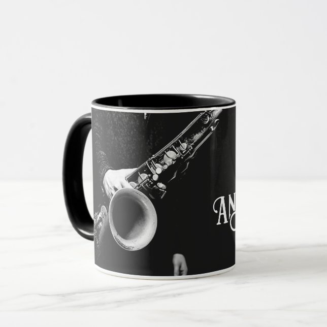 Mug Saxophone personnalisé (Devant gauche)