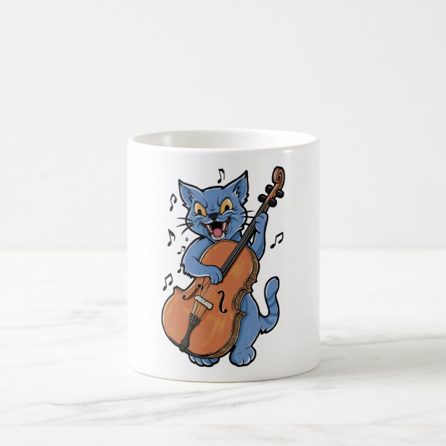Mug Scandale Cat Musicien Jouer Cello (Centre)