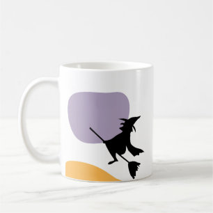 Mug Scary Flying Witch sur broomstick Cadeau Halloween