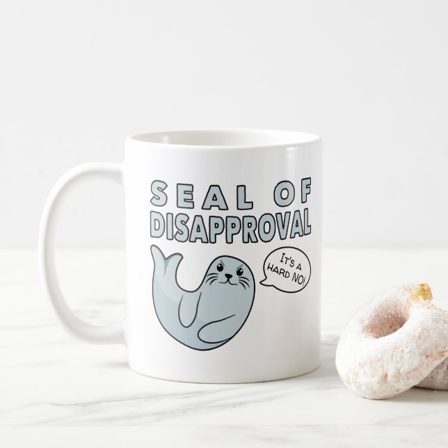 Mug Sceau de la désapprobation Sceau drôle mou (Avec donut)