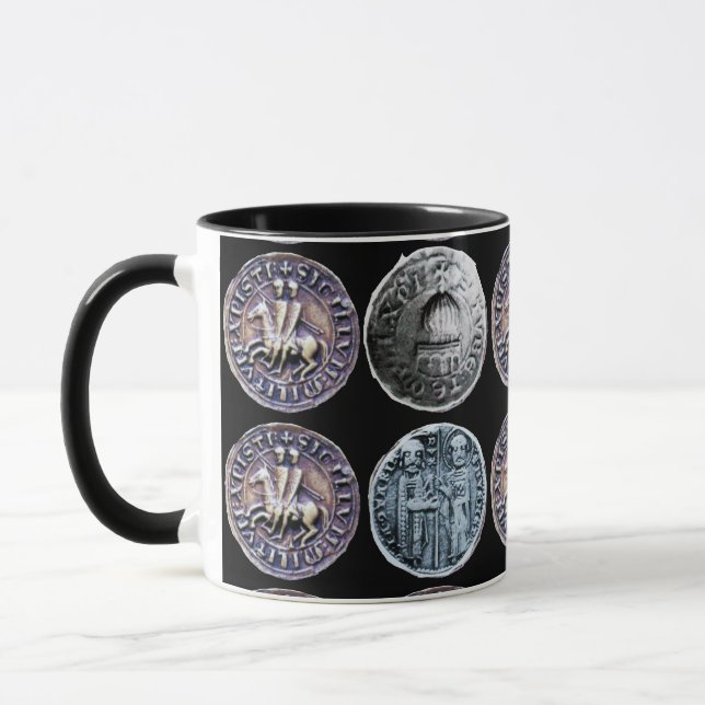 Mug SCEAUX DU MODÈLE DE CHEVALIERS Noir (Gauche)