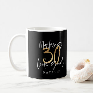 Mug Scénario moderne de 30 ans en noir et or