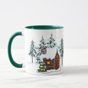 Mug Scène Cabine enneigée