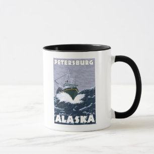 Mug Scène de bateau de pêche - Pétersbourg, Alaska