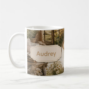 Mug Scène de café de campagne nom personnalisé