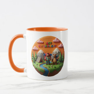 Mug Scène de camping en argile “Perdu mais l'adorant”