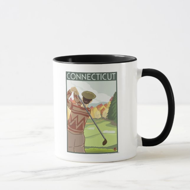 Mug Scène de golf Connecticut (Droite)