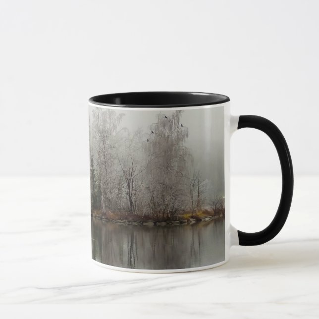Mug Scène de lac et d'arbre winter d'Autriche (Droite)