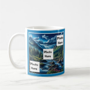 Mug Scène de montagne avec photo personnalisée