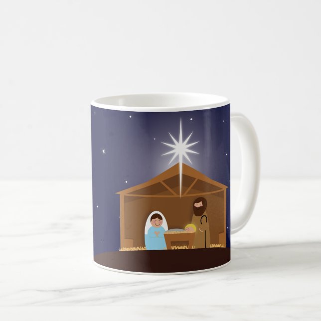 Mug Scène De Nativité Avec Verse Biblique (Devant droit)