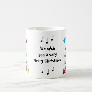 Mug Scène de Noël avec oiseaux et notes de musique