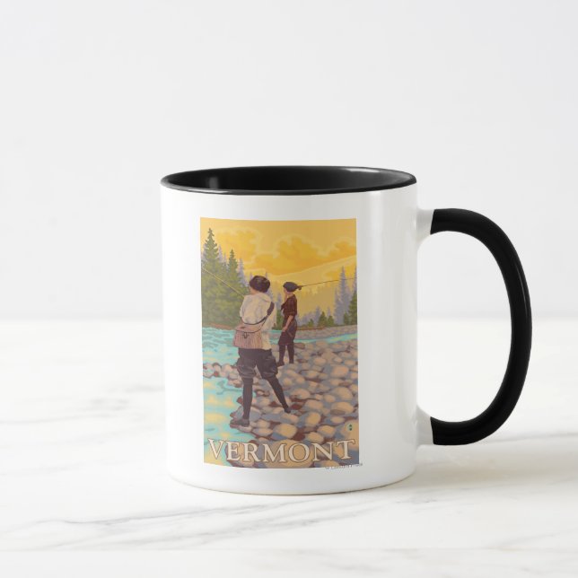 Mug Scène de pêche à la mouche des femmes du Vermont (Droite)