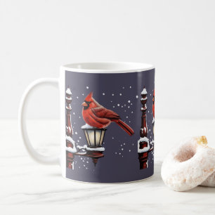 Mug Scène D'Hiver Avec Cardinal Bird Fêtes Noël