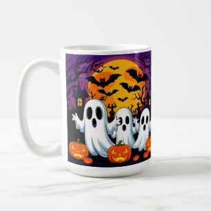 Mug Scène effrayante d'Halloween avec des fantômes