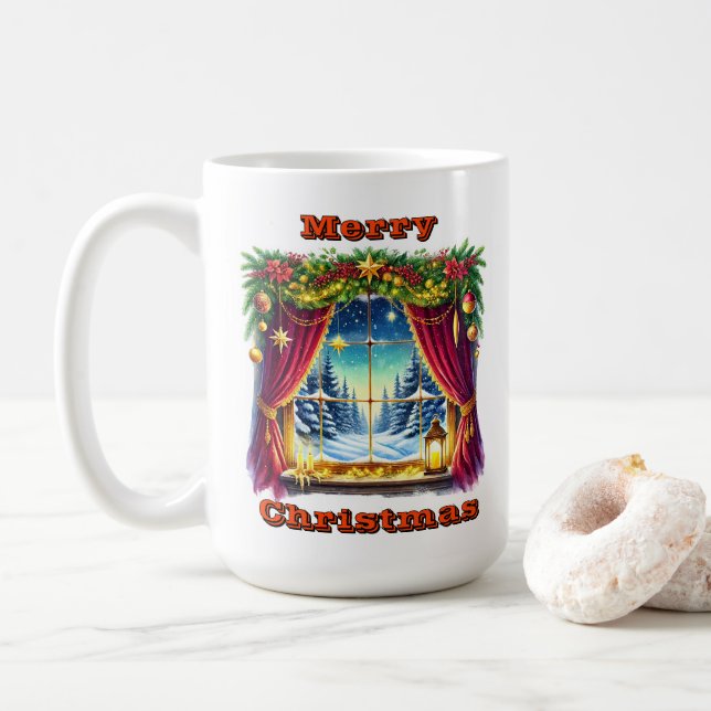 Mug Scène Festive Neige (Avec donut)