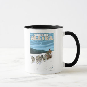 Mug Scène Sledding de chien - Fairbanks, Alaska