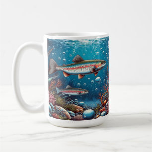 Mug Scène sous-marine avec truites