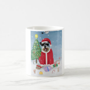 Mug Schnauzer Chien à Noël de neige