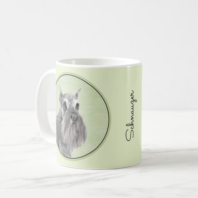 Mug Schnauzer (Giant, Standard) Peinture - Chien Art (Devant gauche)