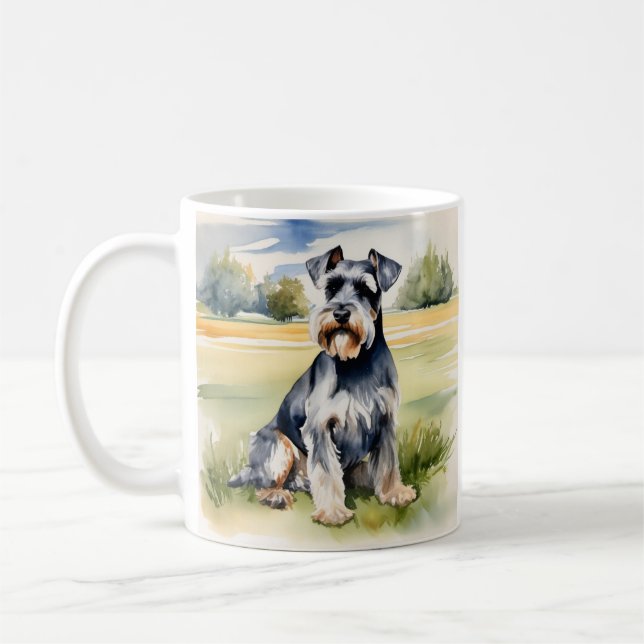 Mug Schnauzer miniature Aquarelle - Art Chien Imprimer (Gauche)