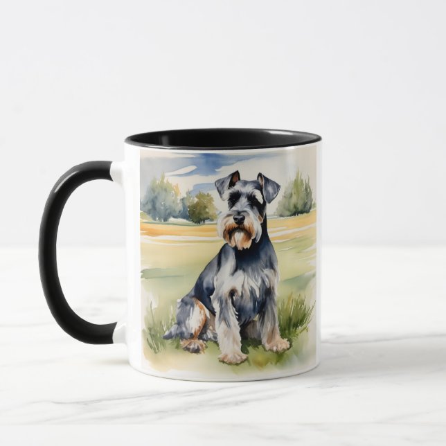 Mug Schnauzer miniature Aquarelle - Art Chien Imprimer (Gauche)