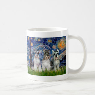 Mug Schnauzers (trois) - Starry Night