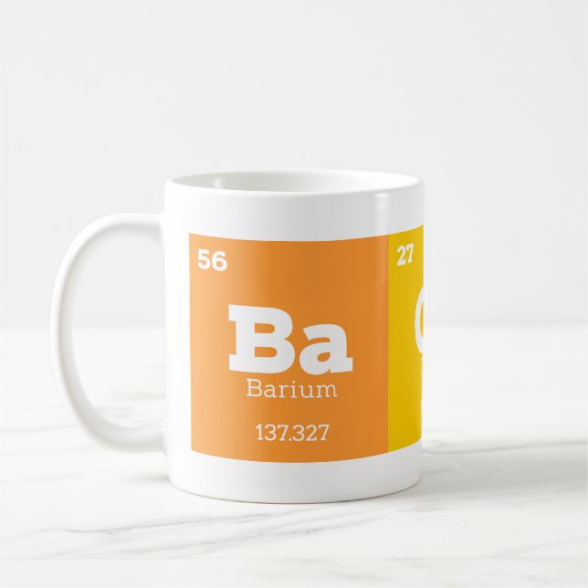Mug Science Enseignant Chimie Éléments chimiques Bacon (Gauche)