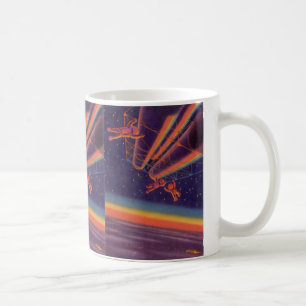 Mug Science-fiction vintage, astronautes arc-en-ciel d