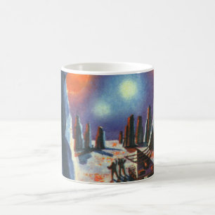 Mug Science-fiction vintage de planète étrangère avec 
