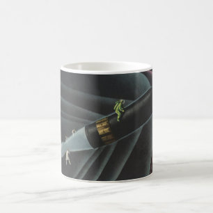 Mug Science-fiction vintage d'un astronaute chevauchan