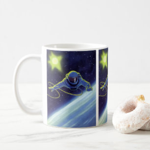 Mug Science-fiction vintage d'un astronaute en sortie 
