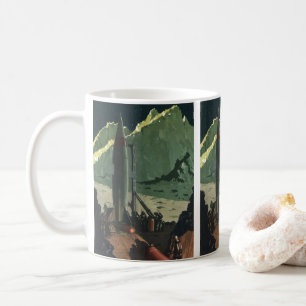 Mug Science-fiction vintage, Rocket on Foreign Planet