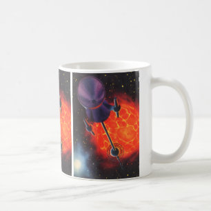 Mug Science-fiction vintage, Sci Fi Rocket, Red Planet