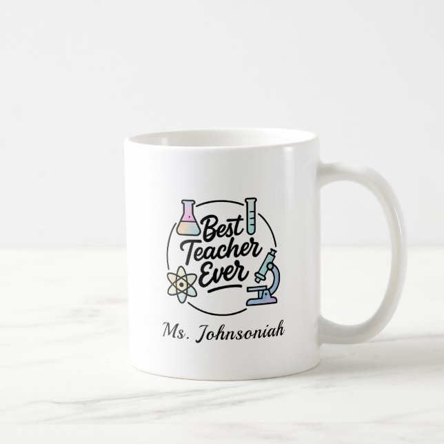 Mug Science Meilleur Enseignant Flacon Ever, Microscop (Droite)