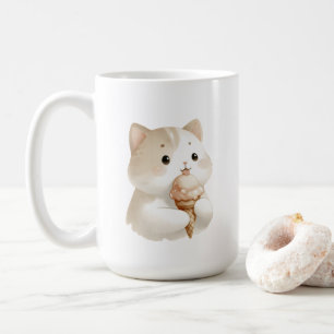Mug Scoop de la crème glacée mignonne Kitty Cat