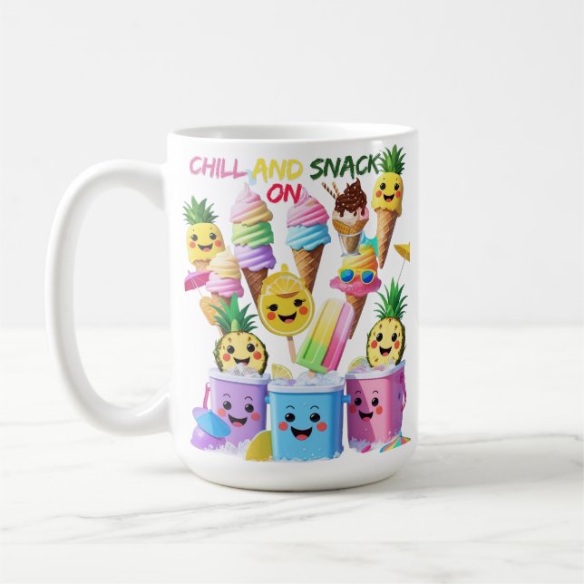Mug Scoop, Sip, Smile – Summer Treats Tee (Gauche)
