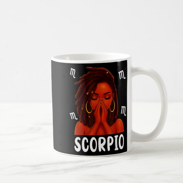 Mug Scoro Loc'd Black Woman Pray Christian Zodiac Birt (Droite)