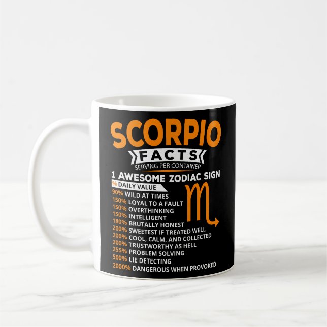 Mug Scorpio Astrologie SIGNE Zodiaque (Gauche)