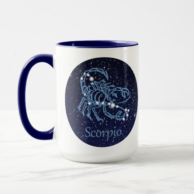 Mug Scorpio Constellation et signe Zodiaque avec étoil (Gauche)