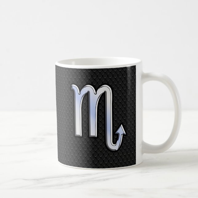 Mug Scorpio Zodiac Chrome Comme Symbole Serpent Noir D (Droite)