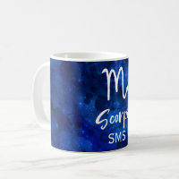 Scorpio Zodiac Constellation Bleu Galaxie Monogram