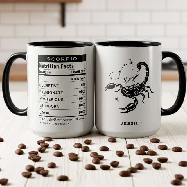 Mug Scorpio Zodiac Sign Astrology Nutrition Facts (Scorpio Zodiac Sign Astrology Nutrition Facts Mug)