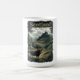 Mug Scotland Design : Highland Cow, Castle, and Scener