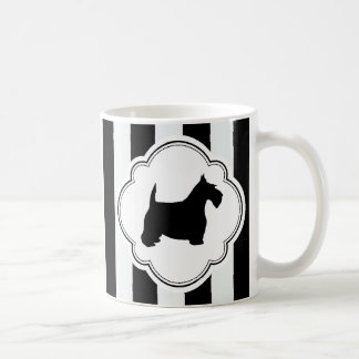 Mug Scottie blanc de noir de rayure