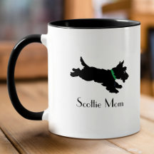 Scottie Mom Fun Chien Vintage Nom personnalisé Gre